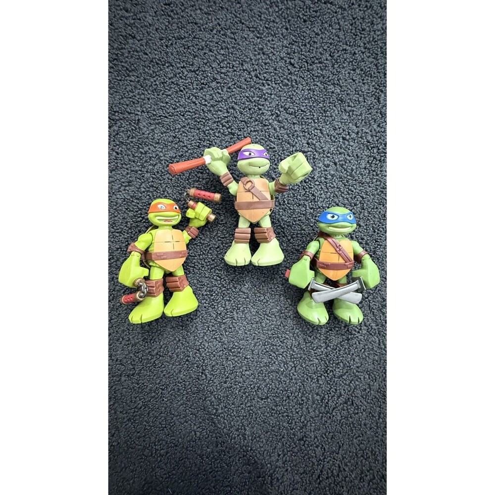 Viacom 2014 Playmate Teenage Mutant Ninja Turtles 6" Action Figures Lot of 3